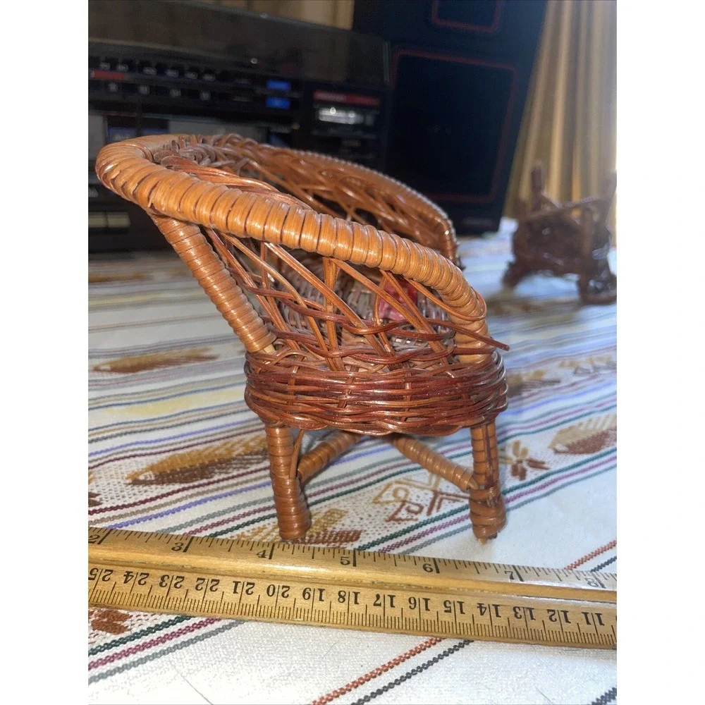 5 Piece Rattan Wicker‎ Doll Furniture Set